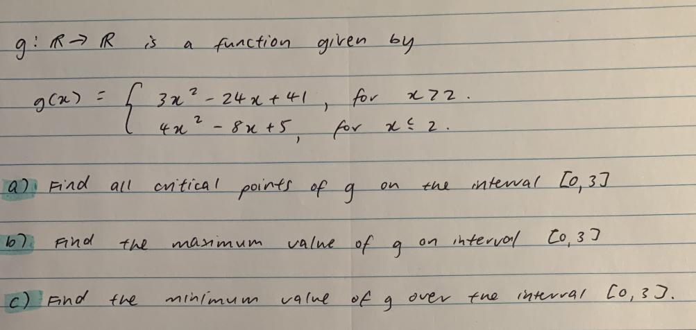 please help! having trouble 9: 17 R is a function given