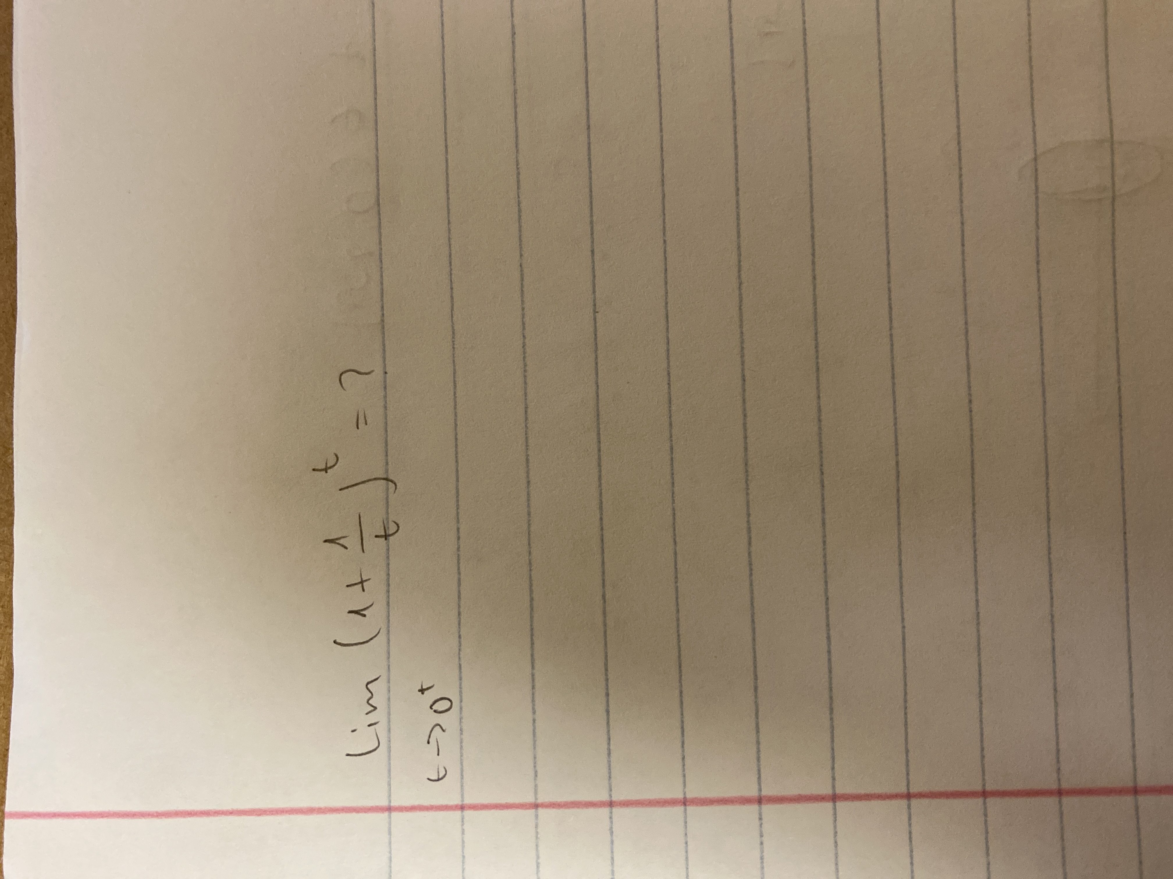 this? Lim (1+ 1 t =