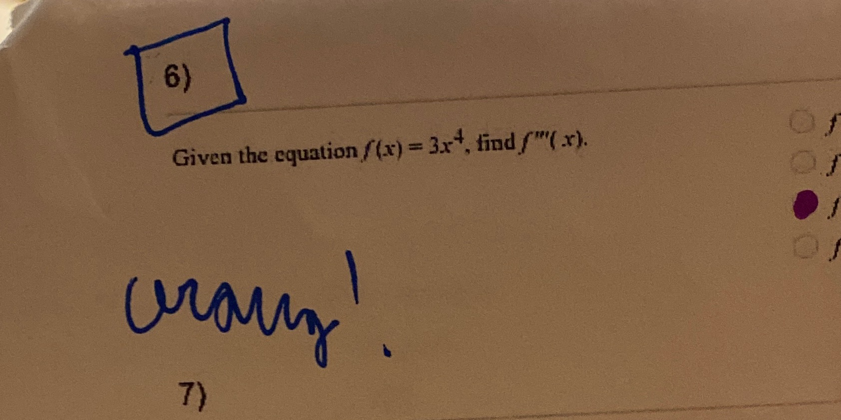 Given thc equation f (x) = 4, find f x).