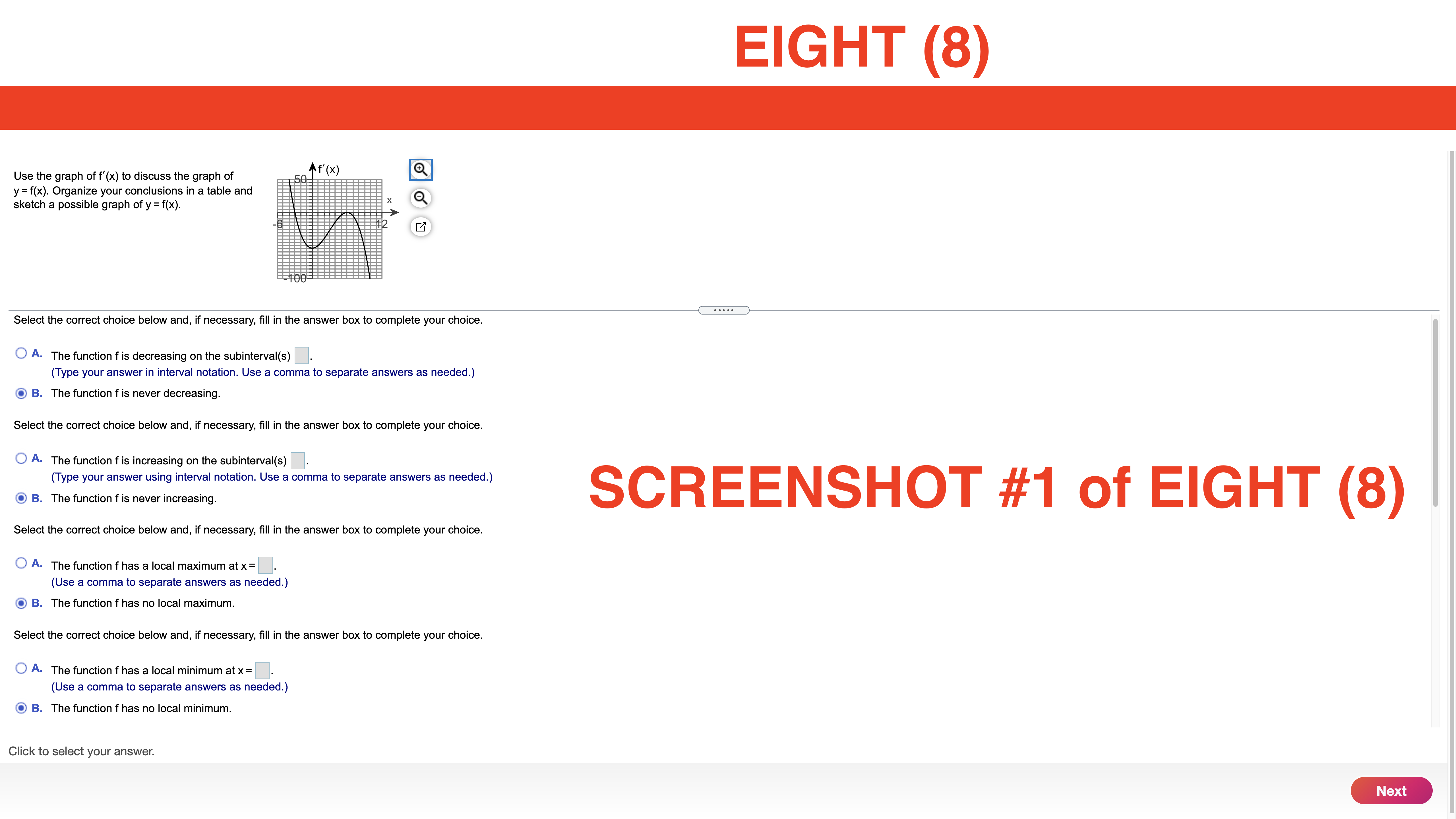 PLEASE HELP ON SCREENSHOTS 8 -- 12! NOTE: SCREENSHOTS EIGHT (8)