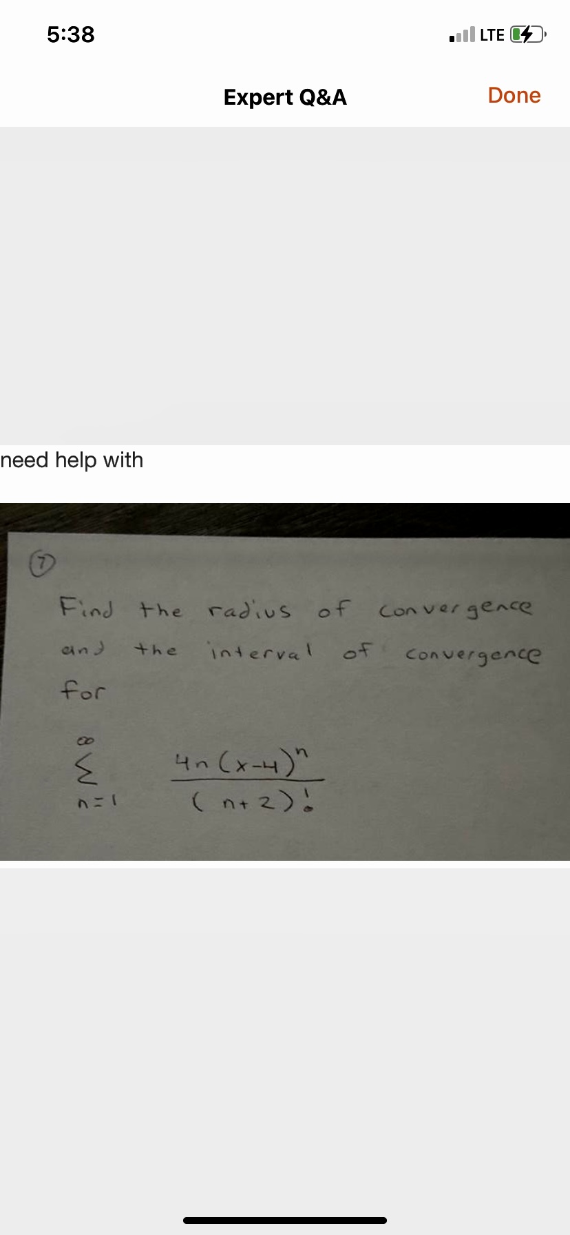  Need help with 5:38 LTE Expert Q&A Done need help with