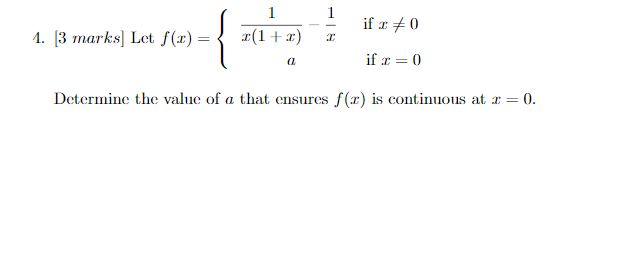 O Determine the value of a that ensures f ('.r) is continuous
