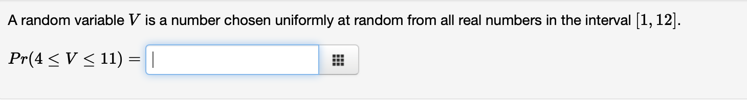 from all real numbers in the interval [1, 12]