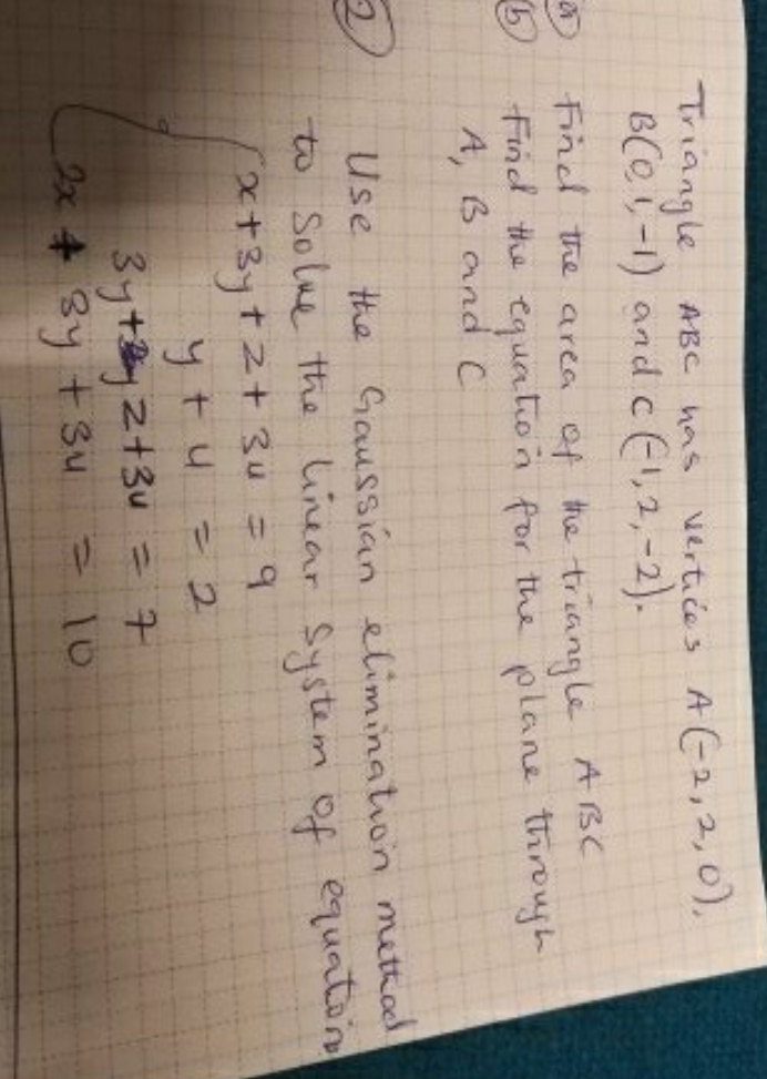 2, 2, 0 ), B (0, 1, - 1 ) and c