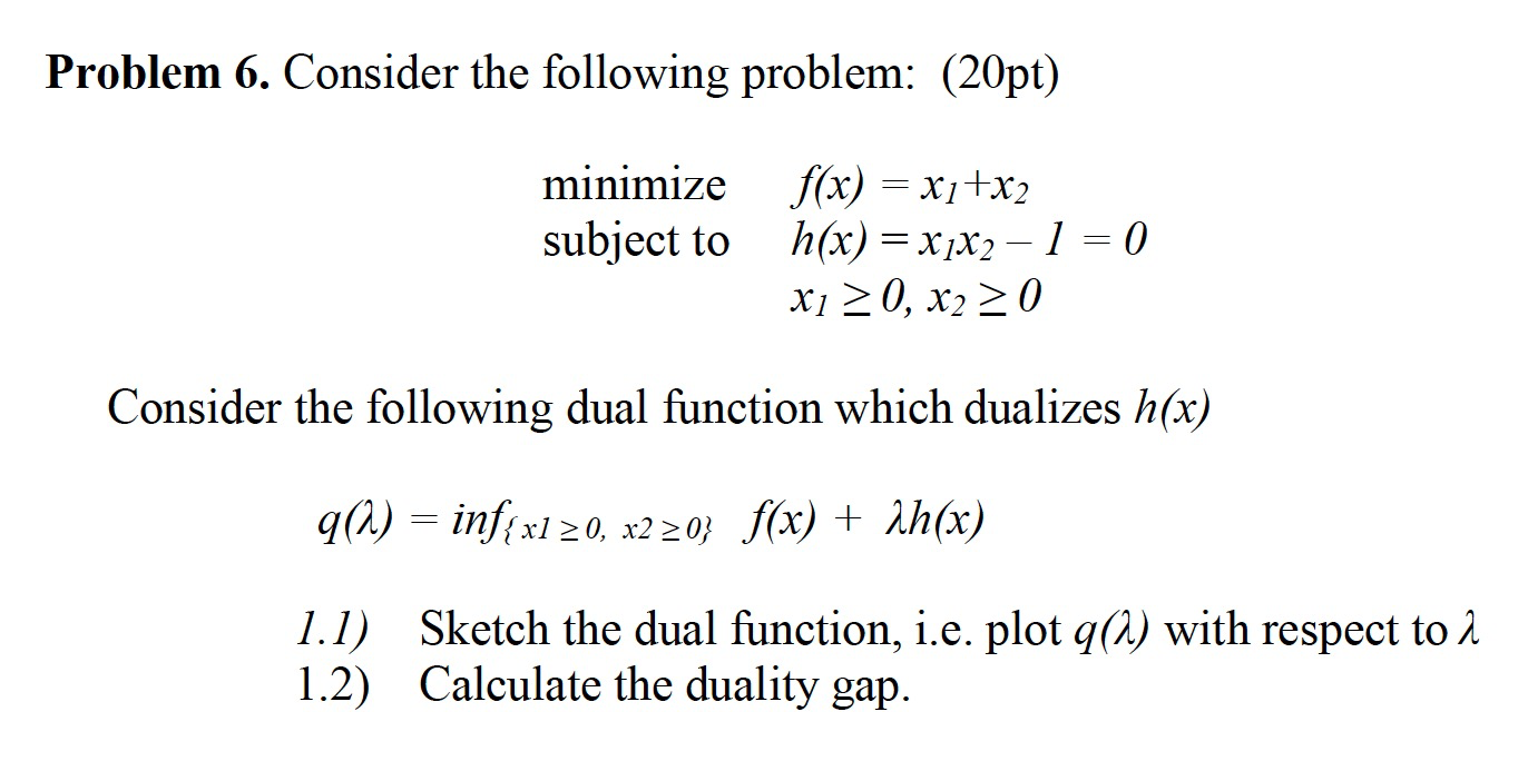 subject to h(x) = XIX2 I : 0 x; Z 0, x2