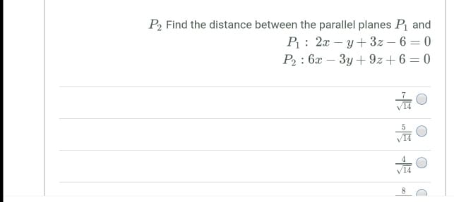 please P, Find the distance between the parallel planes P, and P1
