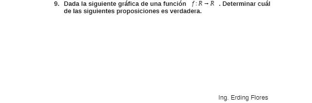 g. Dada la siguiente grtica de una tunci6n de las siguientes proposiciones