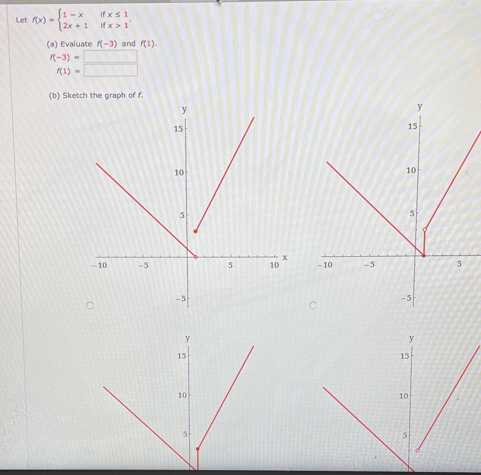 if x S 1 Let if x > I (a) Evaluate f(3)