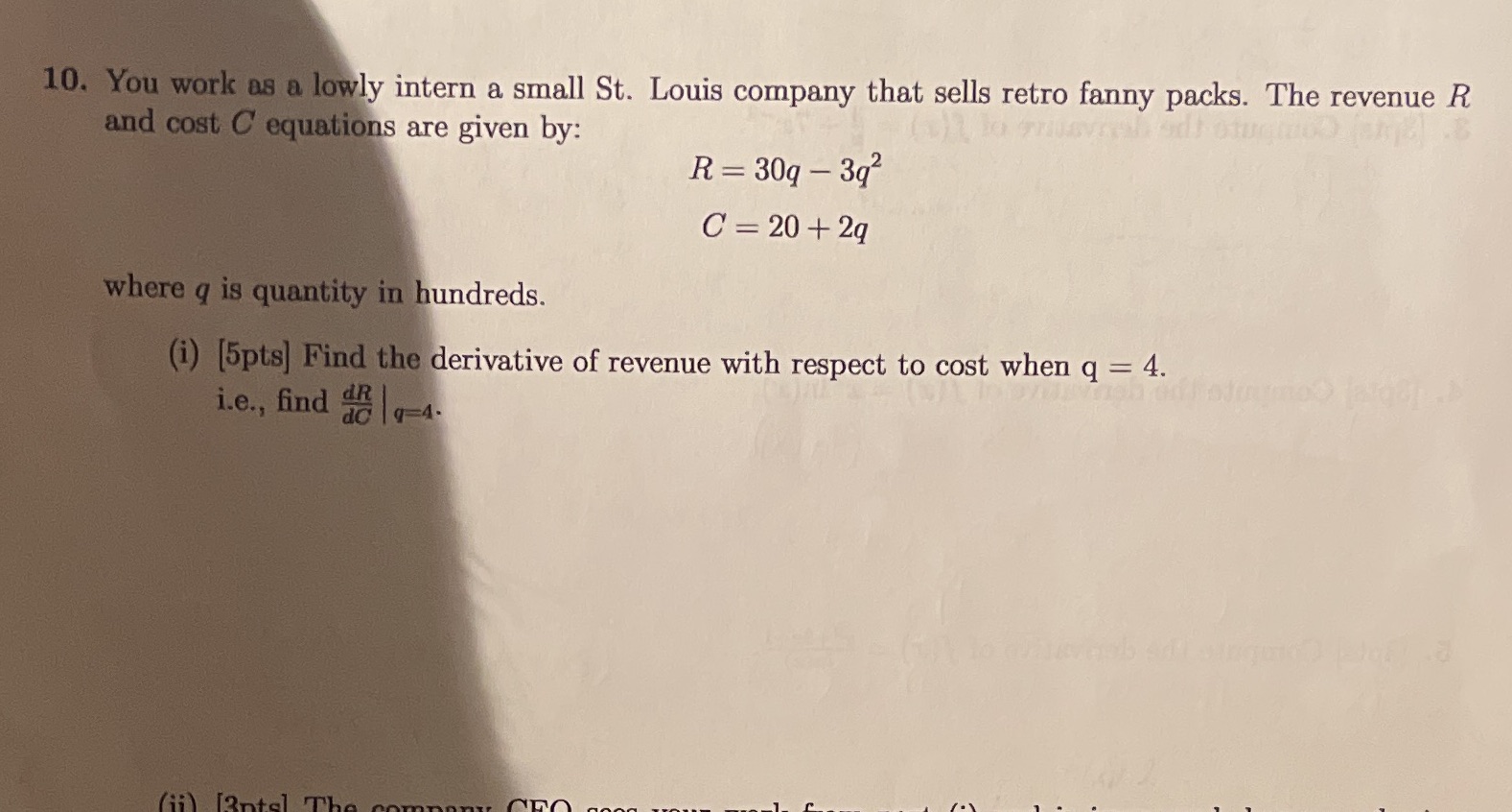 10. You work as a lowly intern a small St. Louis