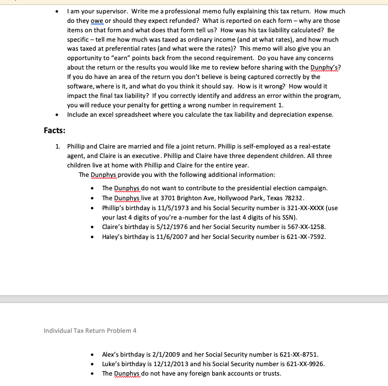  I am needing help finding the errors in my tax return