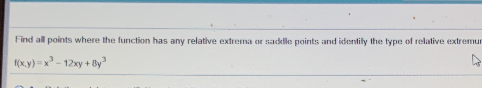  Find all points where the function has any relative extrema or