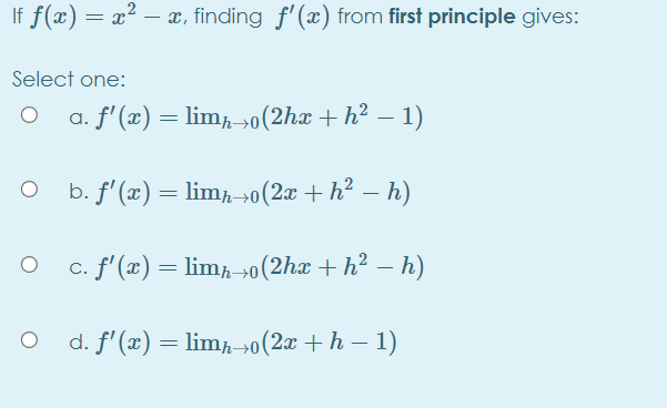  If f(ac) = 24- x, finding f (a) from first principle