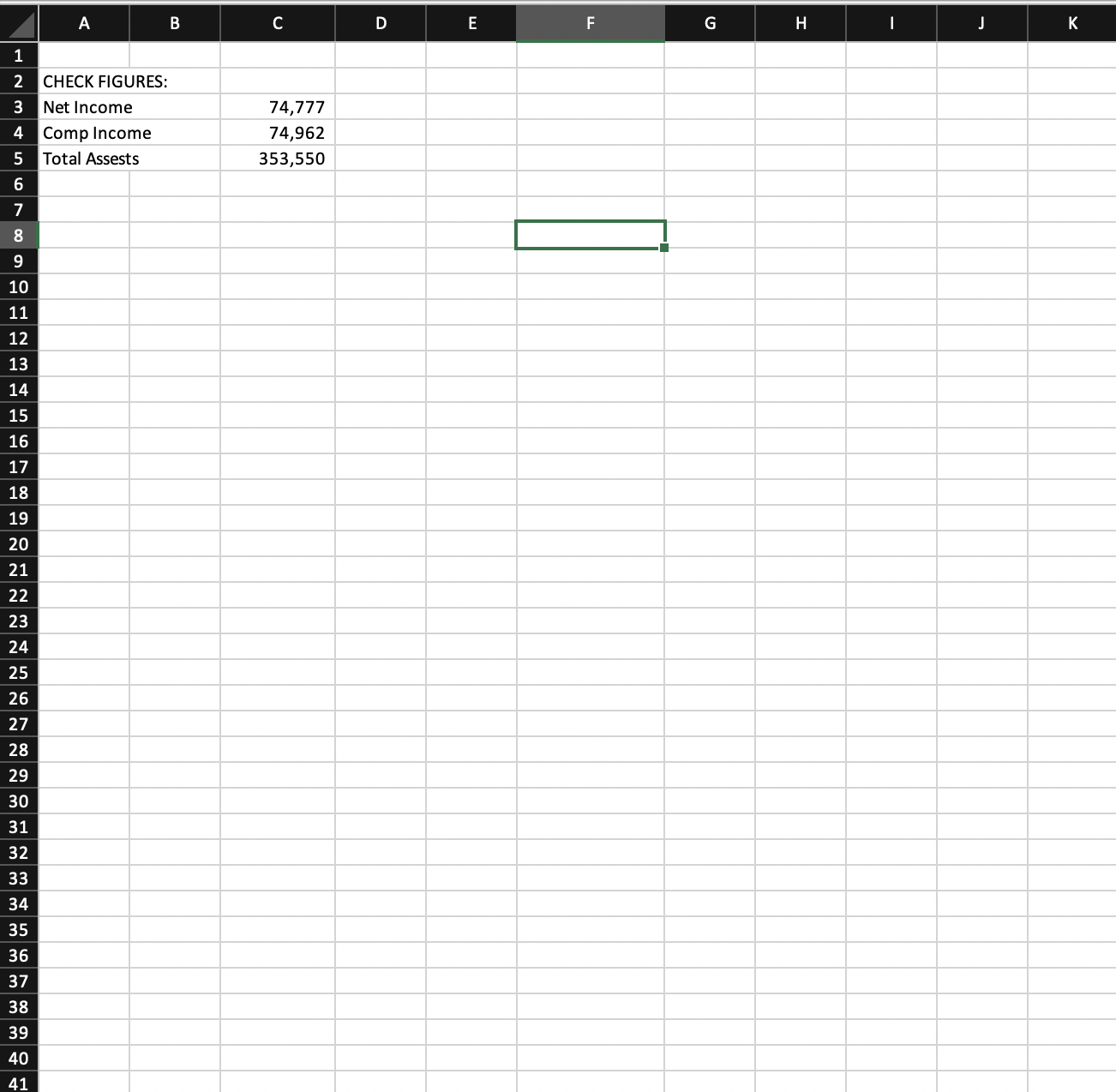 Net Income 74,777 Comp Income 74,962 Total Assests 353,550 6 00 9