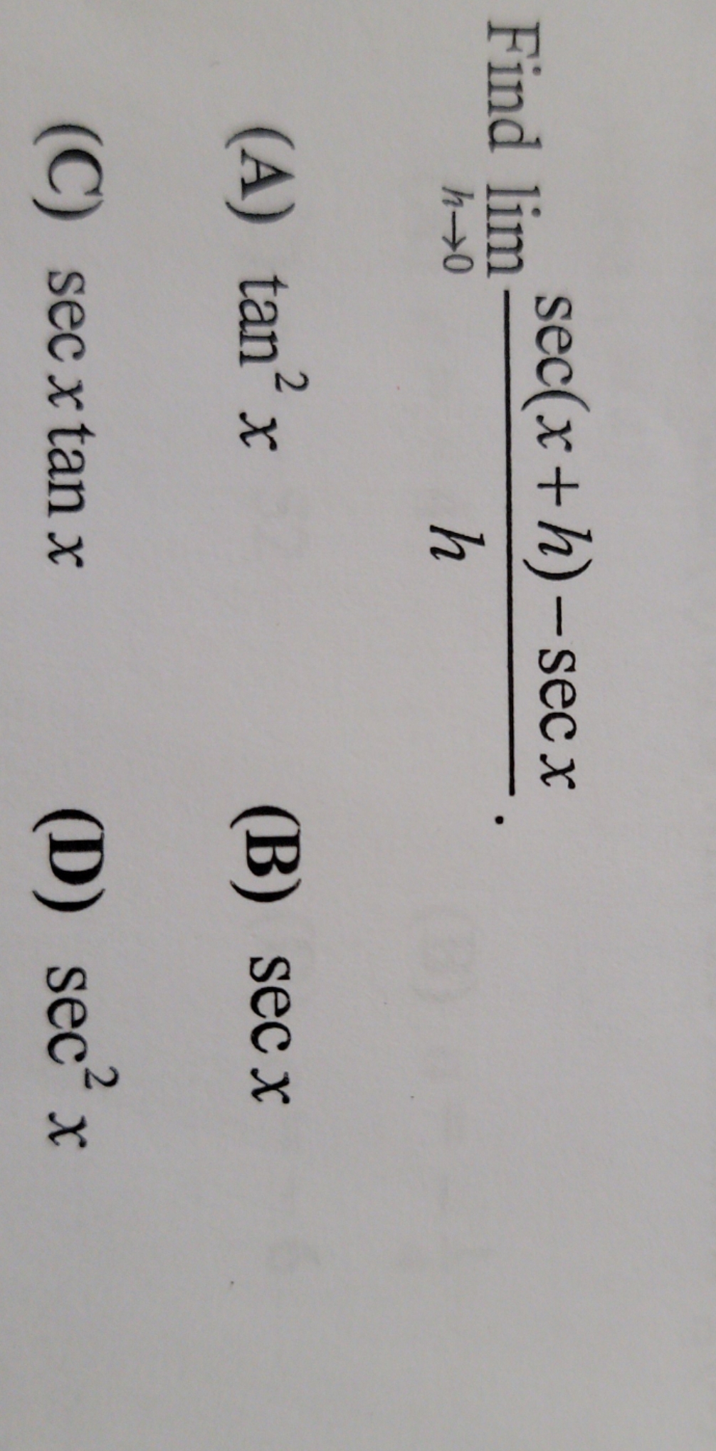  How can I get the answer? sec(x + h) -sec x