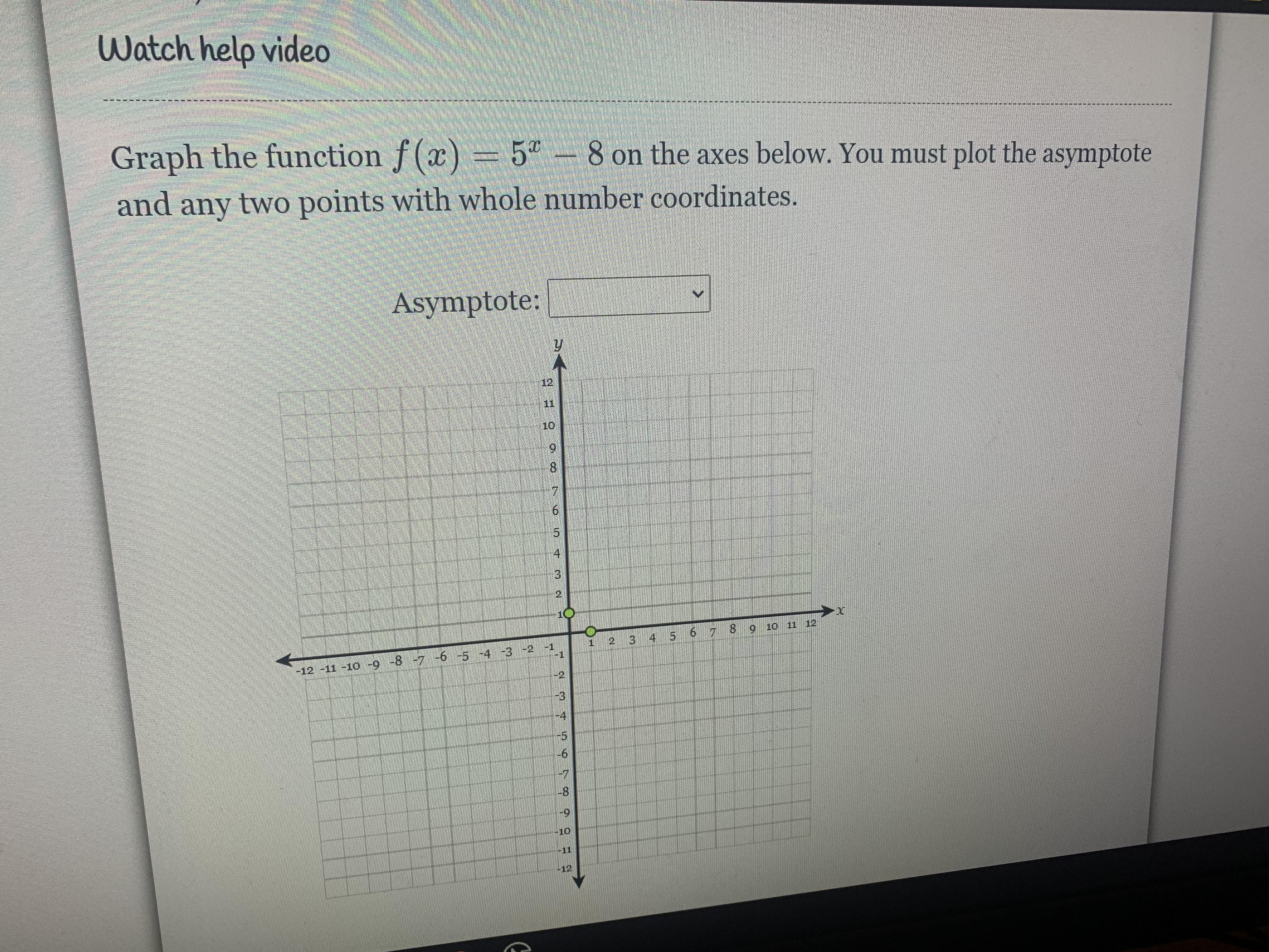 function f (x) - 5" - 8 on the axes below. You
