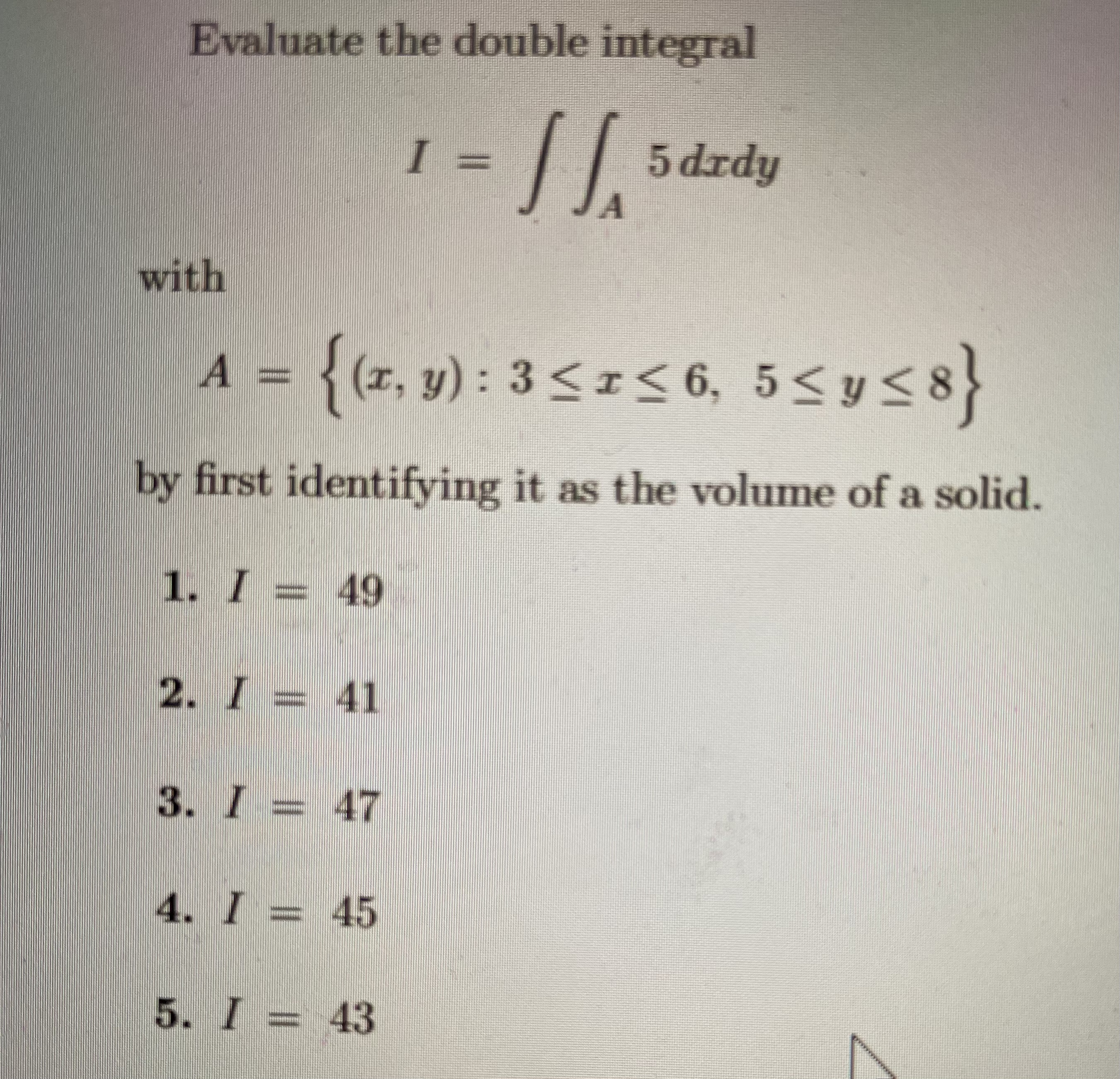 5 drdy with A = (1, y) : 35156, 5 5y58 by