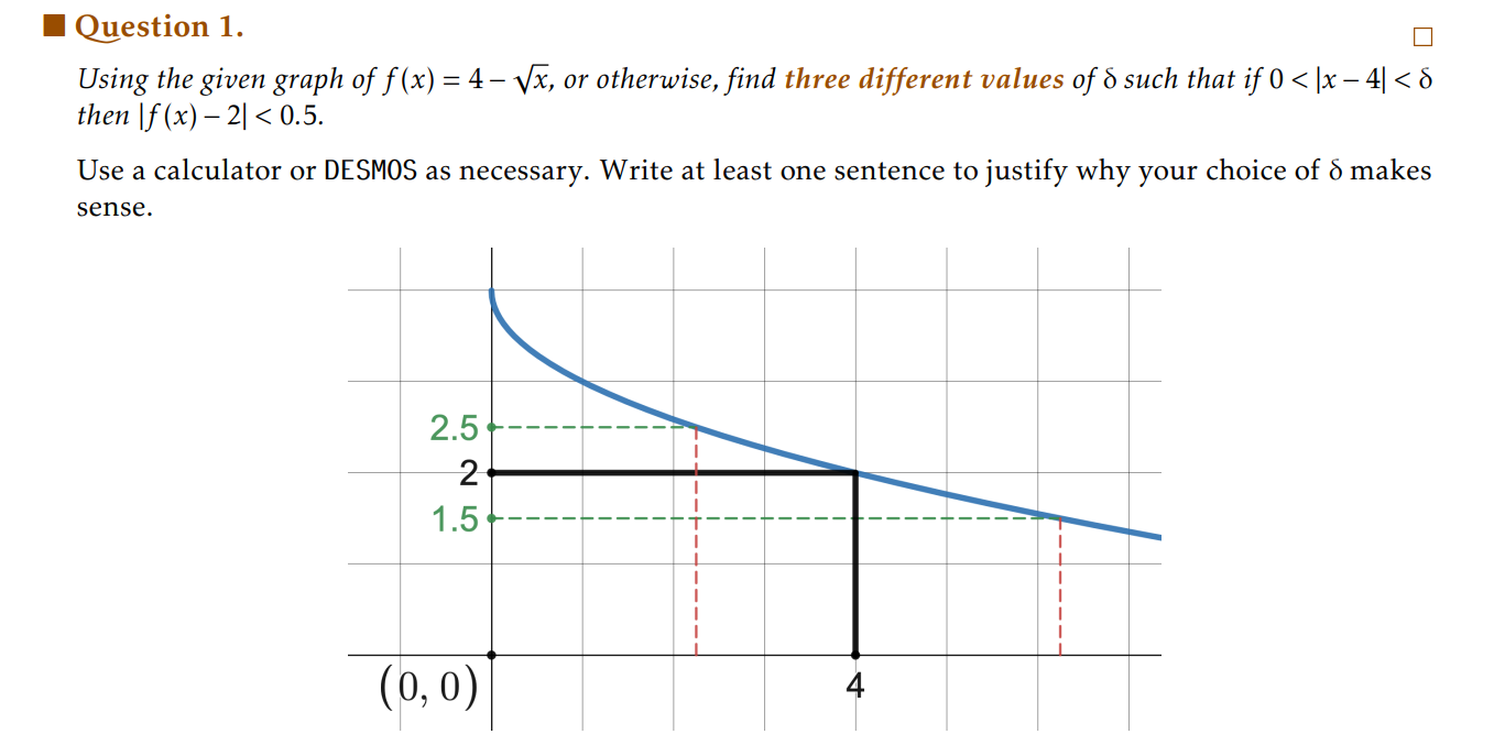  I Question 1. [:1 Using the given graph ofx) = 4