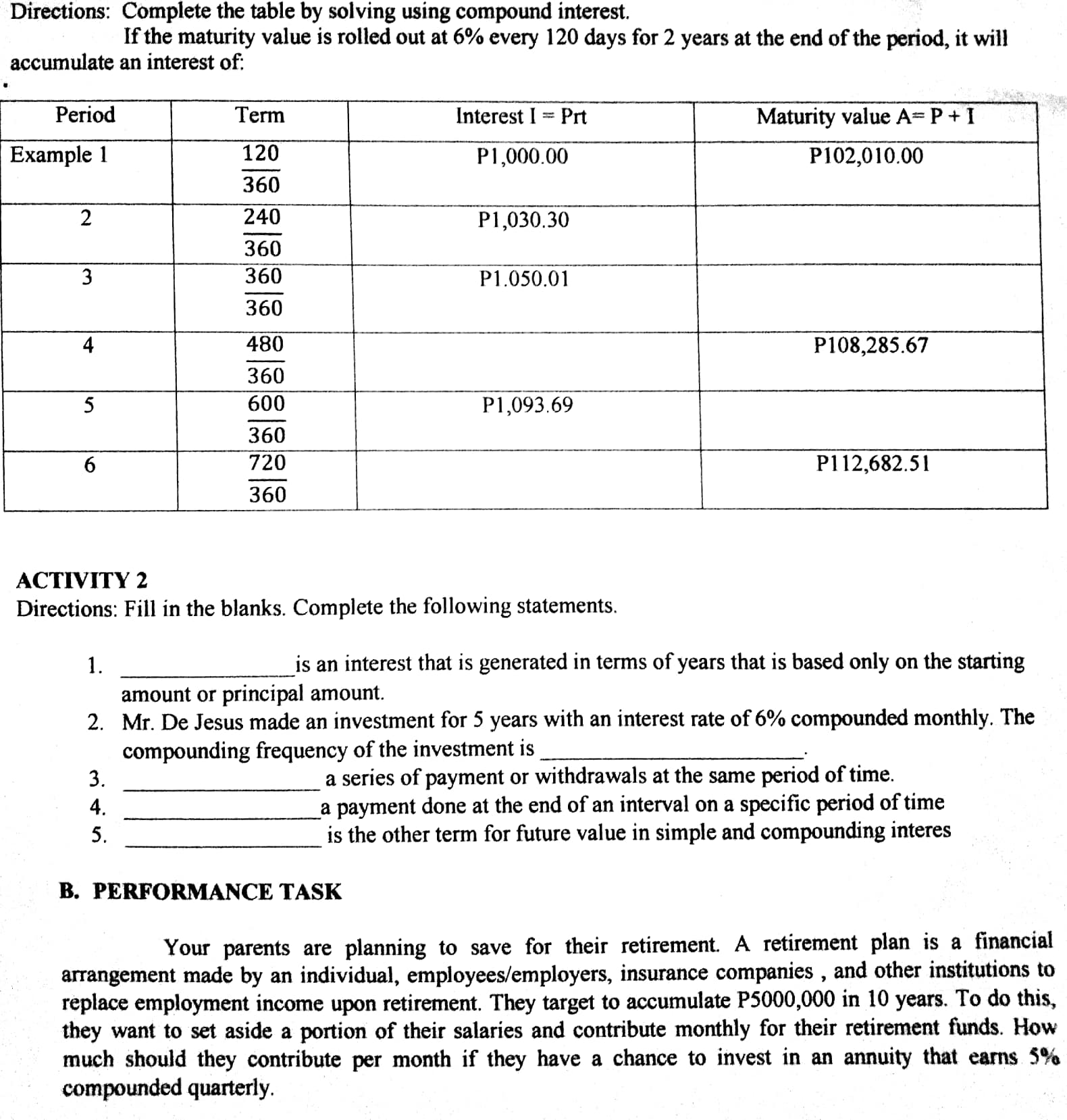 Value number of years JD Regular Payment (P) of an Annuity FV
