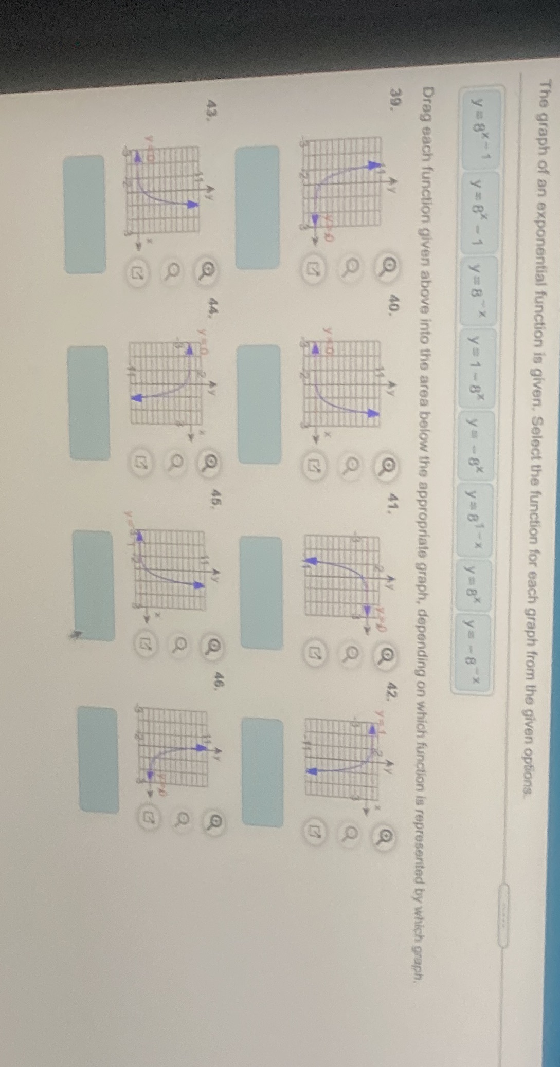 the appropriate graph, depending on which function is represented by which graph.