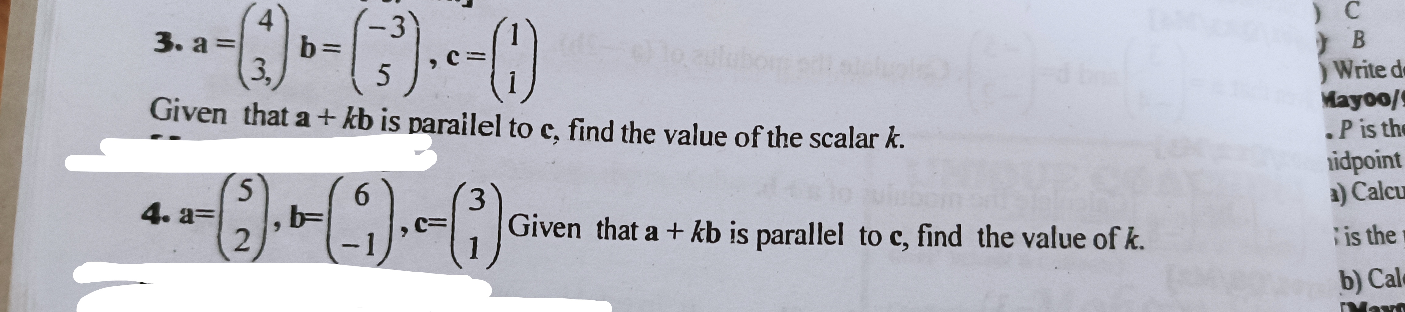  C 3. a = 3 b = B 5 Write d