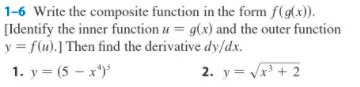 Please help with only number 1. 1-6 Write the composite function