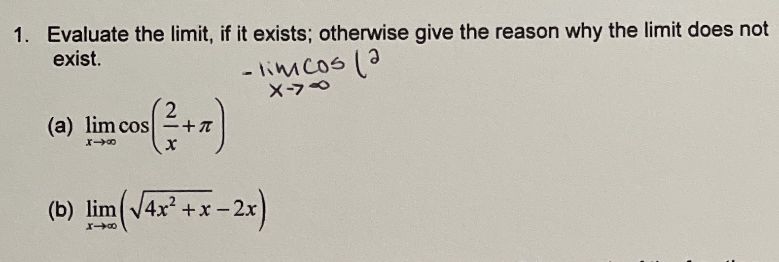 Show all work for a and b please 1. Evaluate the