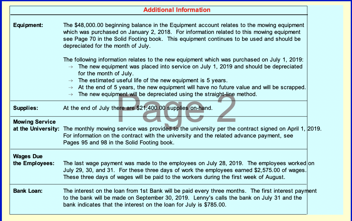 you will be preparing a Pre-Closing Trial Balance, Income Statement, Statement of