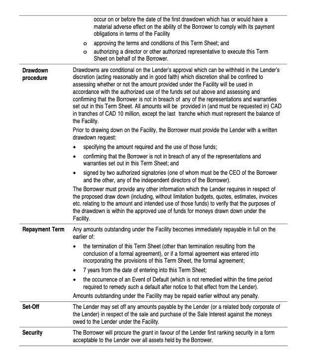 bond that was issued several years ago under unfavourable conditions. At the