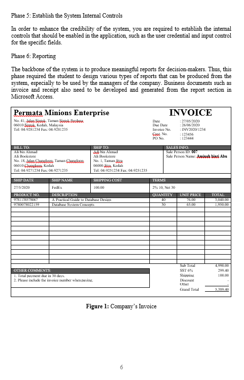 to show the process of the customer information system database development. Create