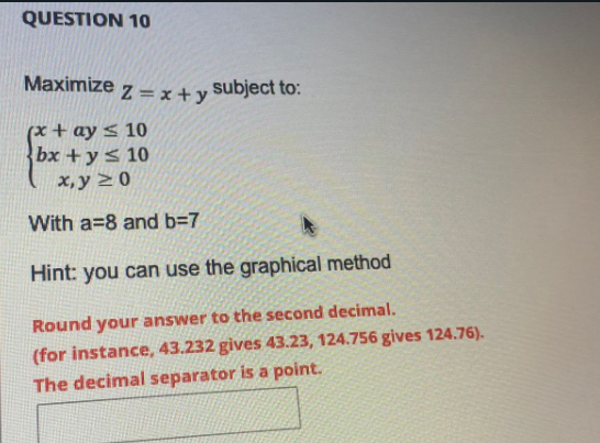 I'm stuck in the question solve this question quickly QUESTION 10
