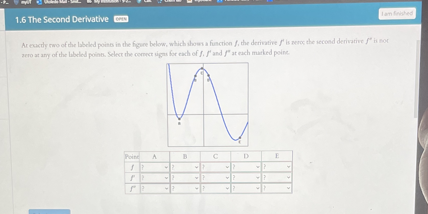 two of the labeled points in the figure below, which shows a