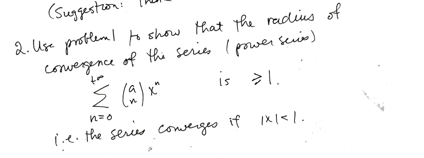 the radius of convergence of the series ( power series ) 5