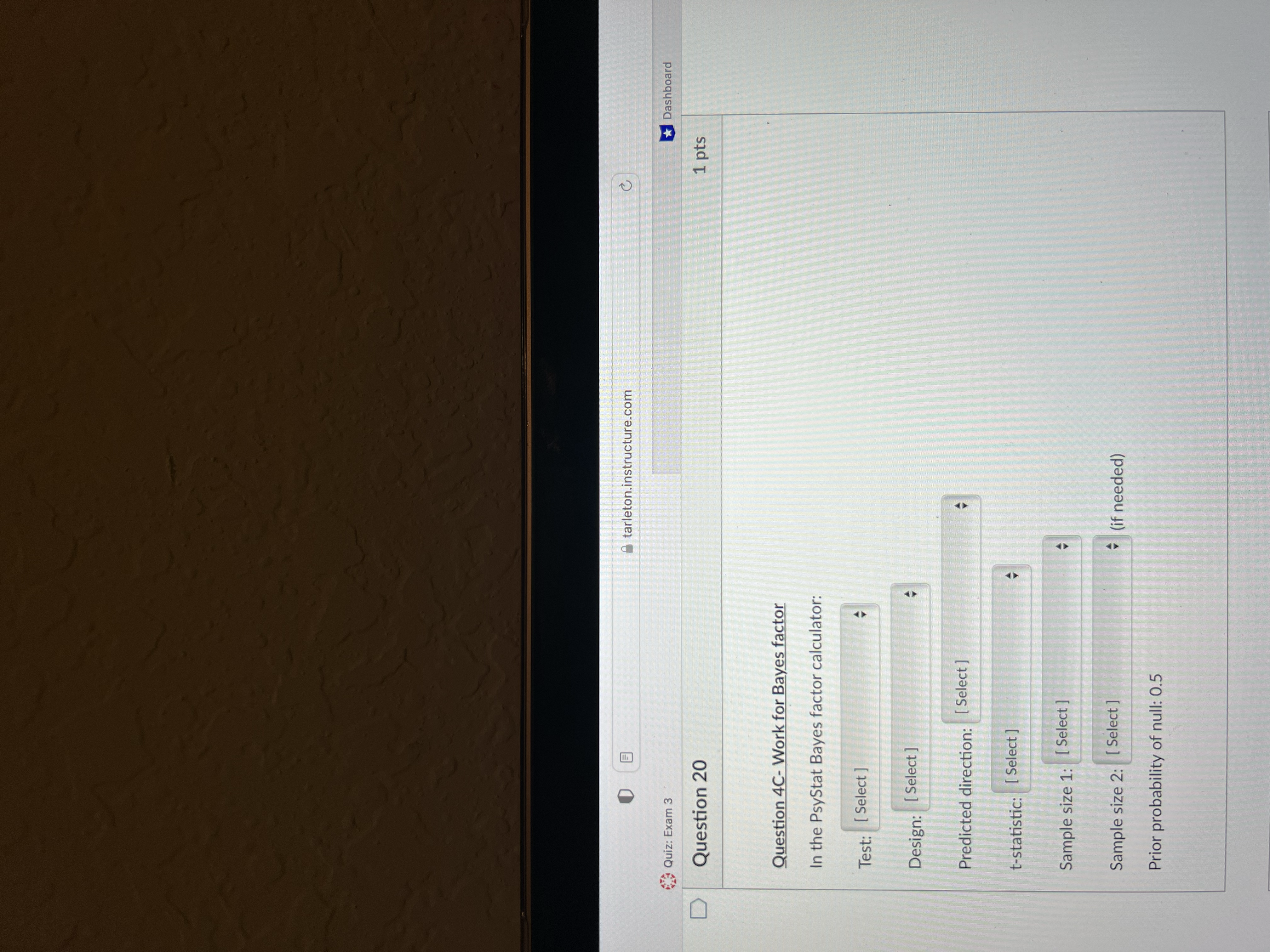 evidence in favor of H [ Select ] * ; that is,