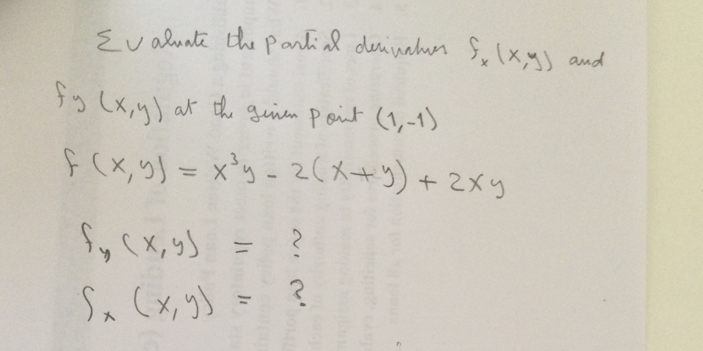  EIBFS Evaluate the partial derivatives S, ( x y) and fog