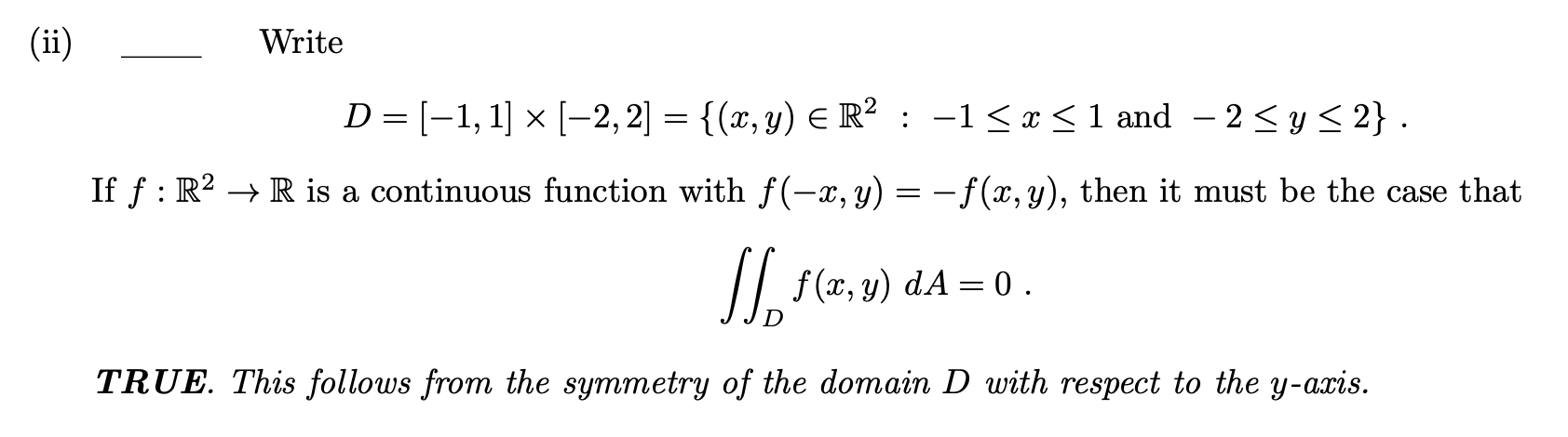  Write D=[1,1]> R is a continuous function with f (32, y)