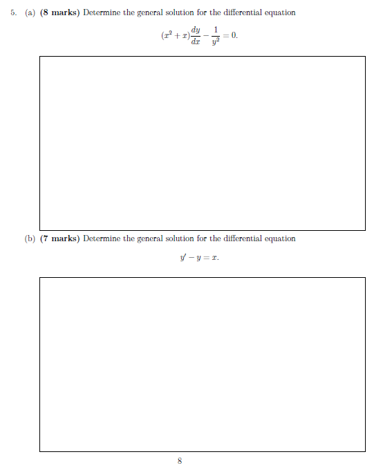 5. [a]- {8 marks] Determine the general solution for the differential