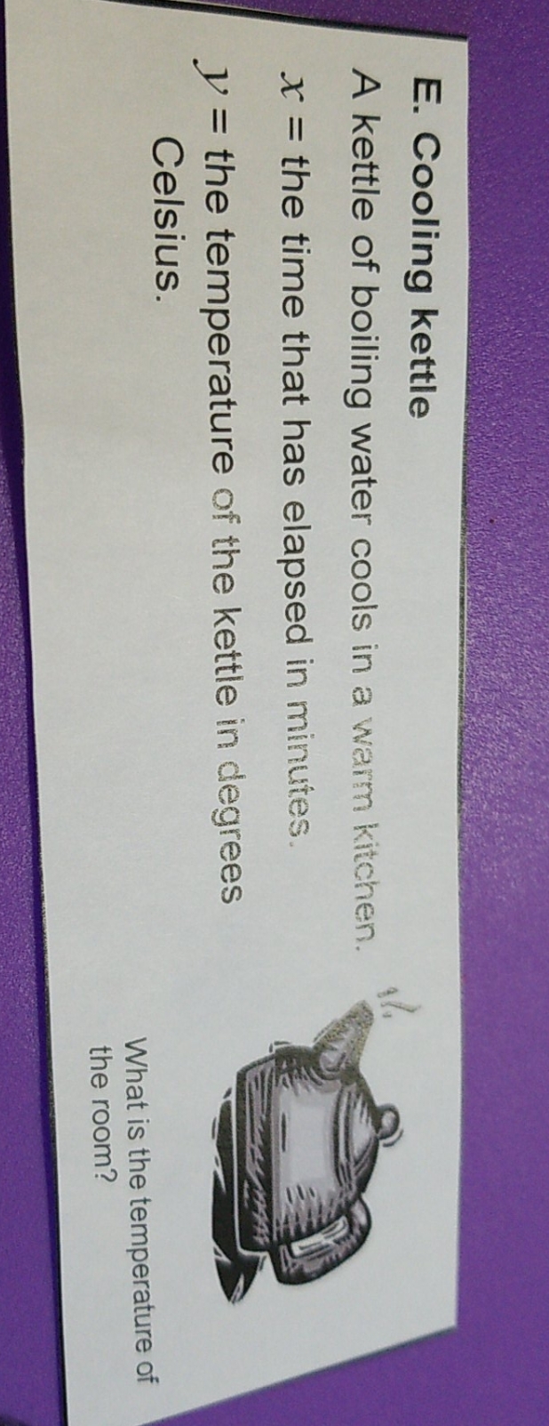  need to graph, unsure how to start this problem E. Cooling