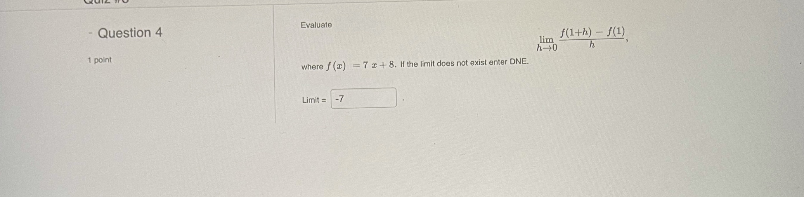 lim f (1th) - f(1) 1 point h-0 h where f (x)