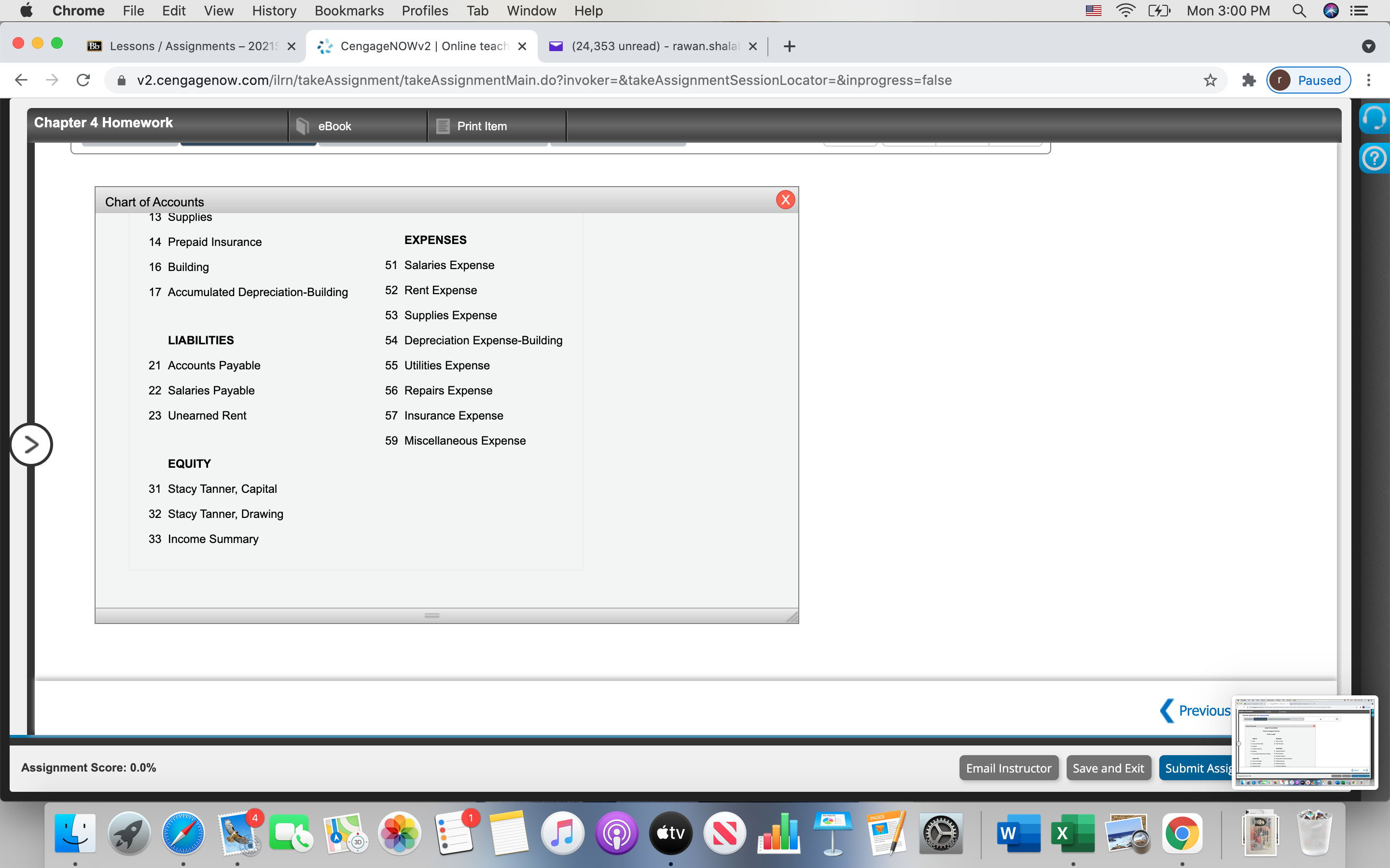 2,500 Building 439,500 Accumulated Depreciation-Building 44,200 Accounts Payable 11,700 Salaries Payable 3,000