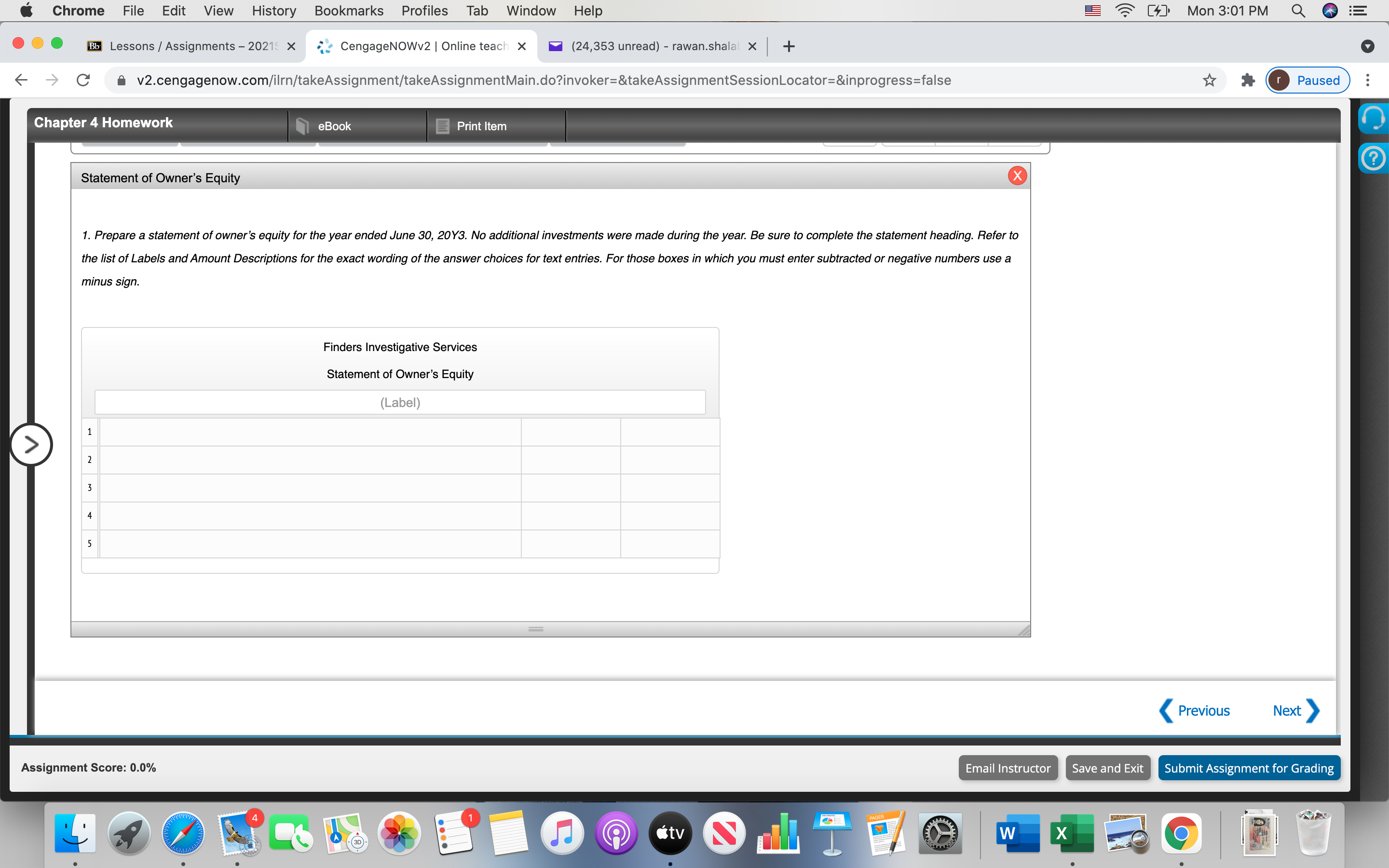 Mon 3:00 PM Q DE ... Bb Lessons / Assignments - 20215