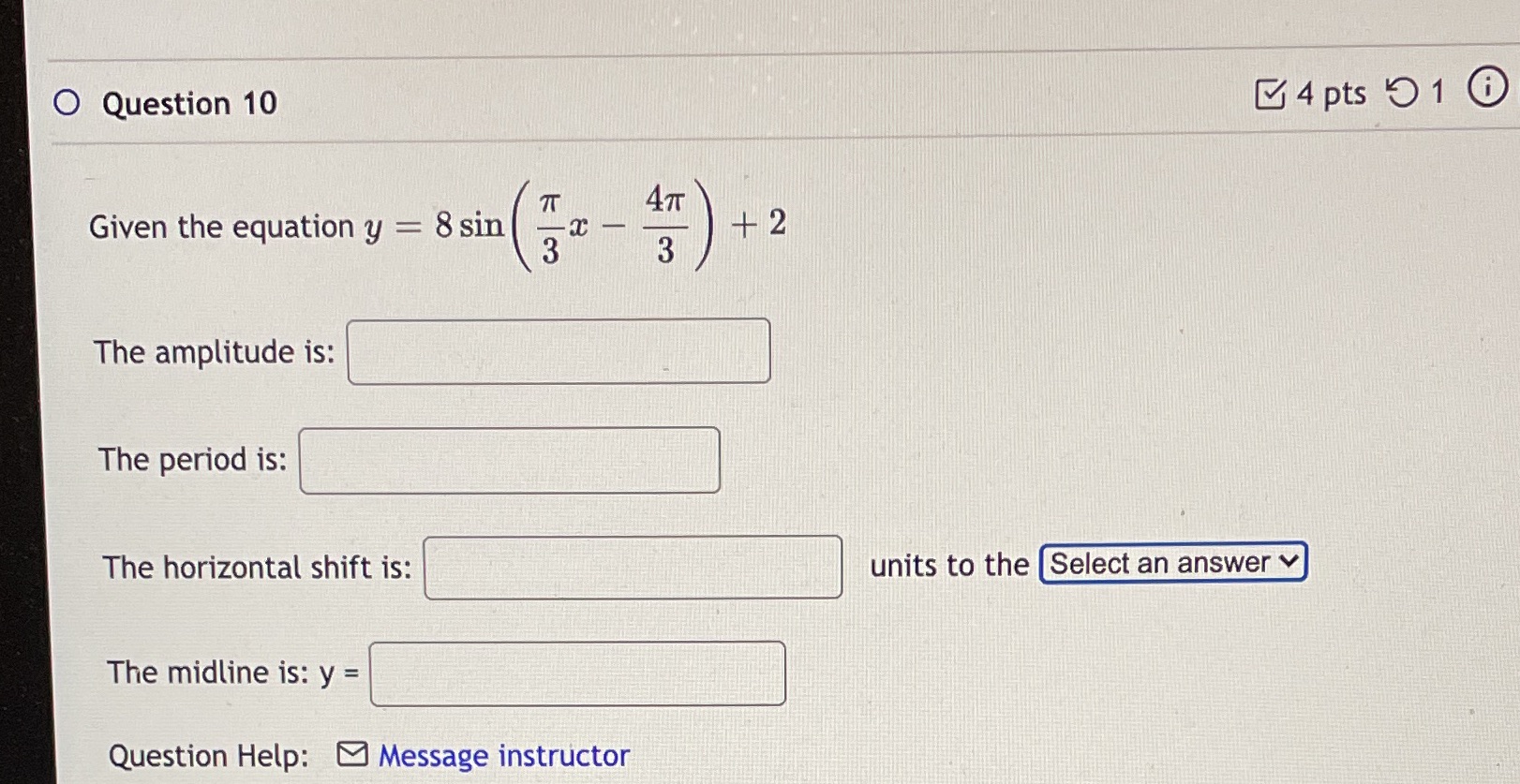 5 1 8 TT 4 7 Given the equation y = 8