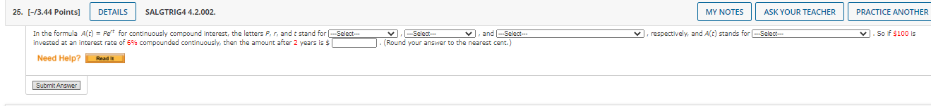 the amount after 2 years is $ . (Round your answer to