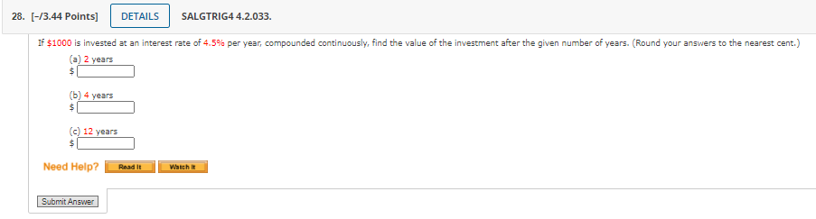 an account in which interest is compounded monthly. Complete the table by