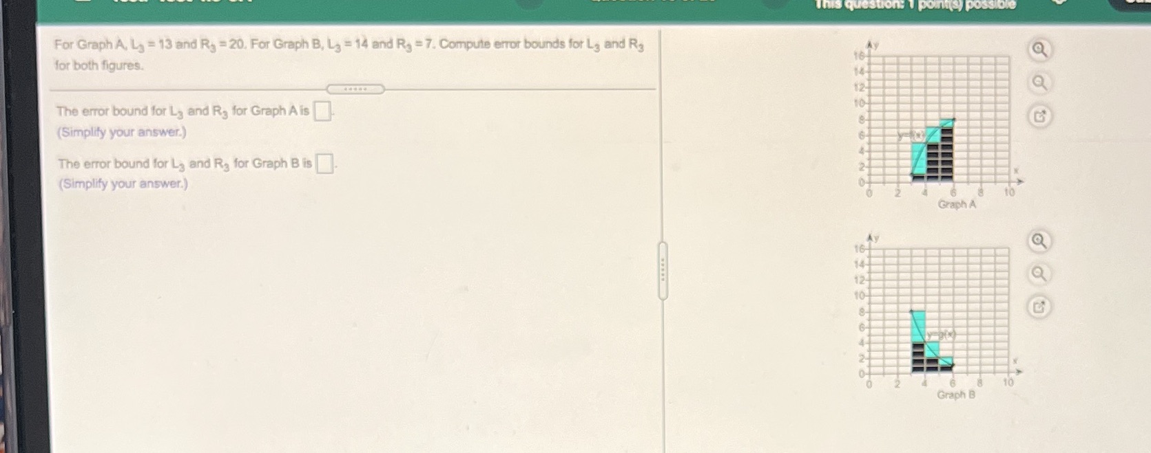 For Graph B, Ly = 14 and Ry = 7. Compute error