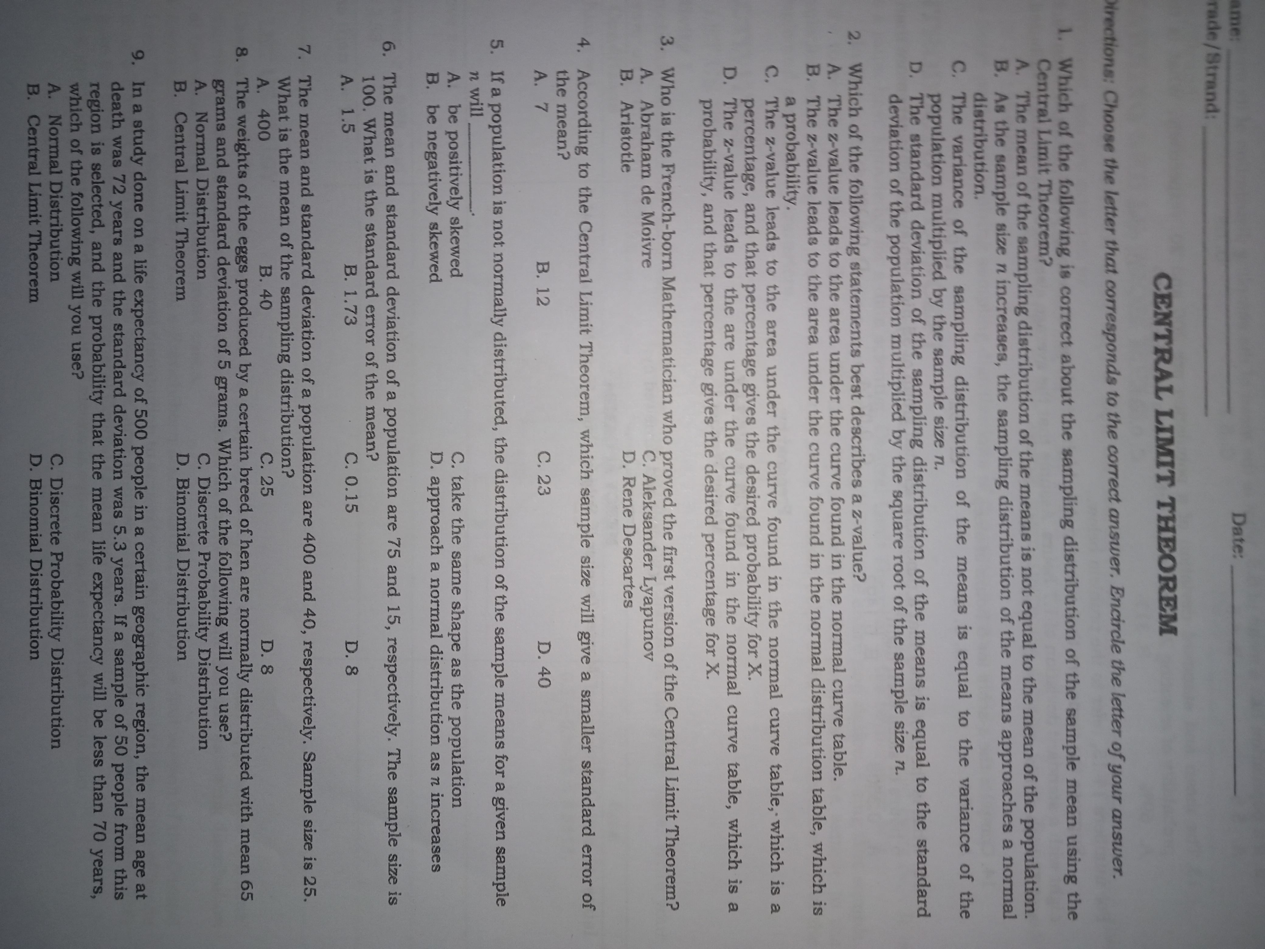 mean of the population. B. As the sample size n increases, the