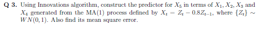 terms of X1, X2, X, and Xa generated from the MA(1) process