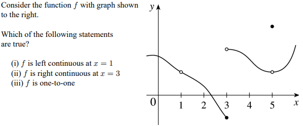with graph shown to the right. Which of the following statements are