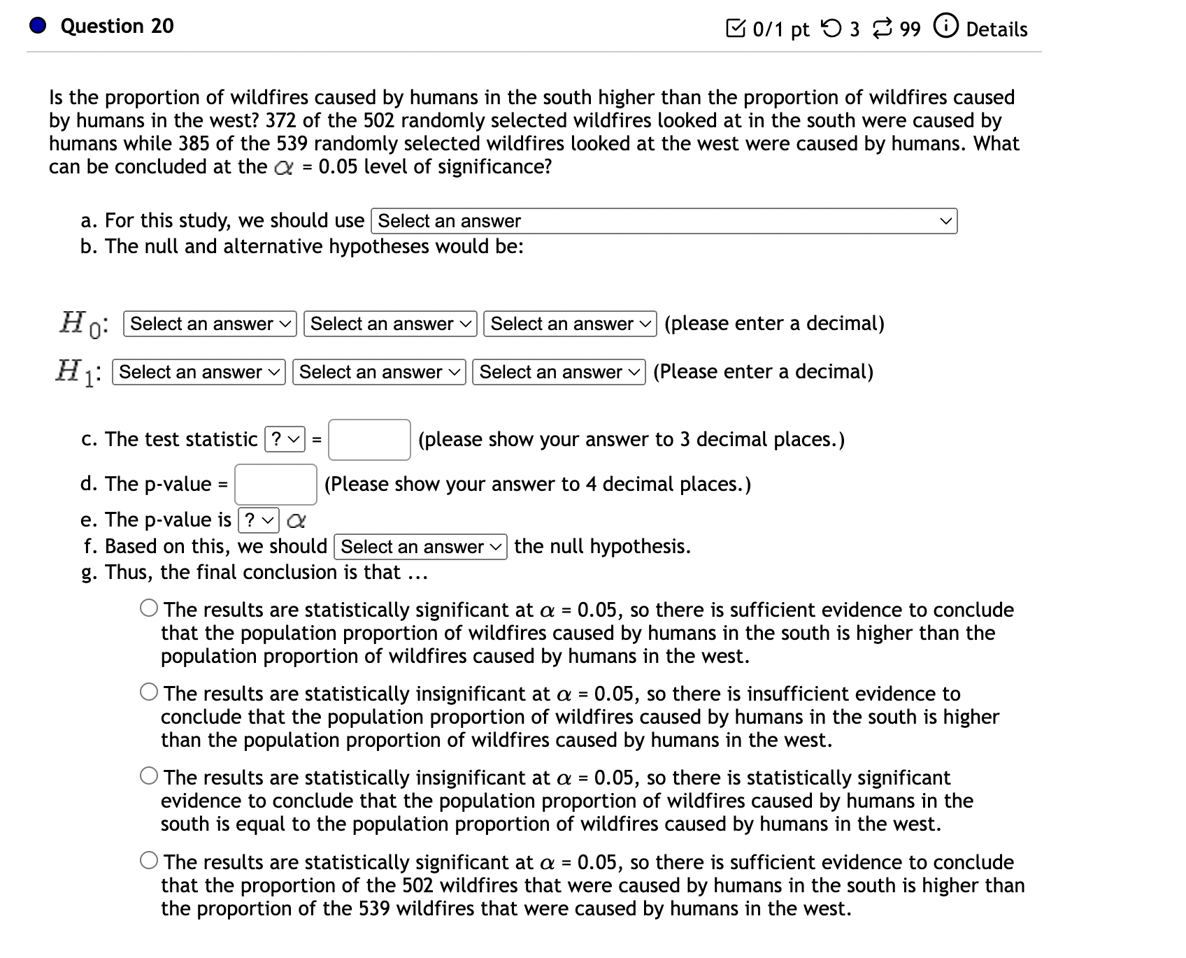 than the population mean test score taking the exam in a classroom