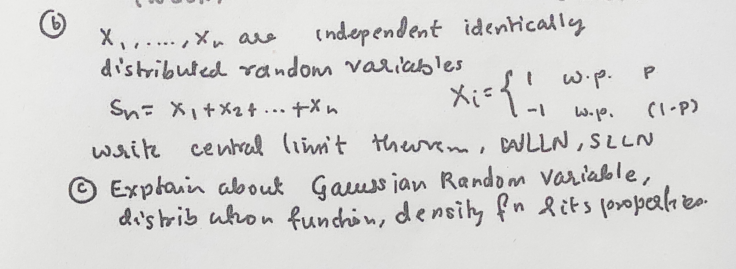  are independent identically distributed random variables I w. p. P Su