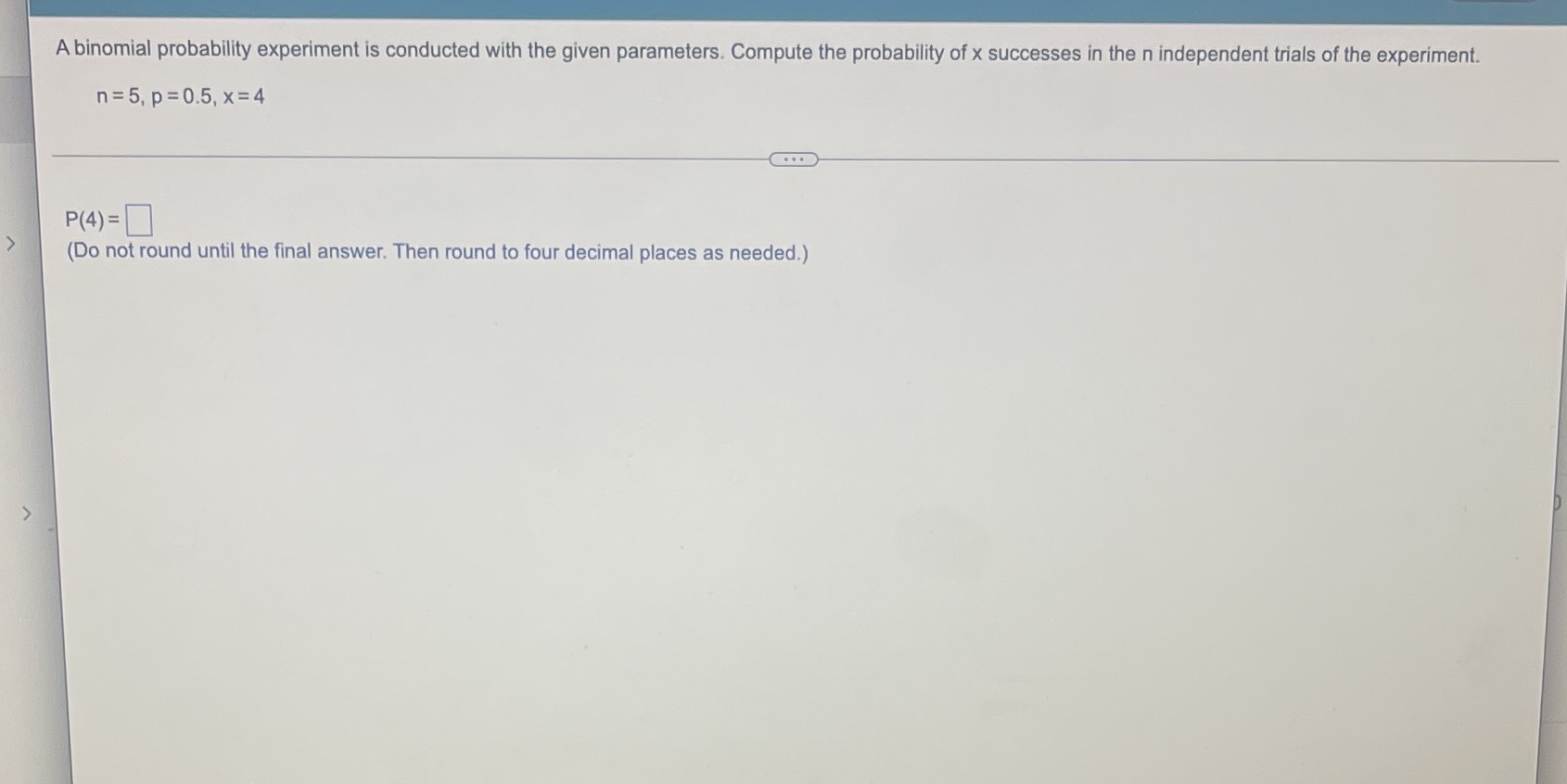 the probability of x successes in the n independent trials of the
